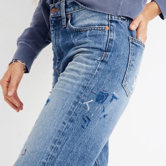 NWT Rivet & Thread Paint Splatter Wide Leg Jeans - Picture 8 of 12